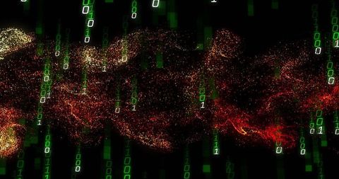 Abstract Binary Wave Surging Through Virtual Cyberspace