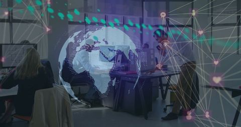 multinational office team collaborating on digital global networking - Download Free Stock Images Pikwizard.com