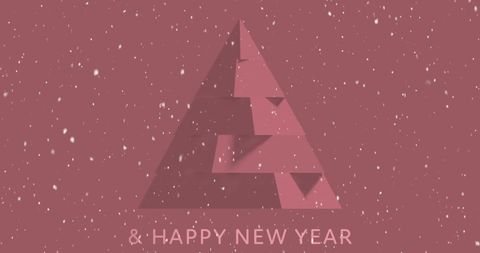 Festive Christmas Tree Greeting with Falling Snowflakes