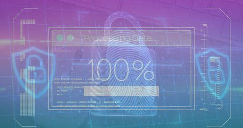 Secure Data Processing Technology Concept with Digital Padlock - Download Free Stock Images Pikwizard.com