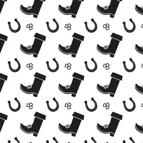 black pattern of shamrocks and horseshoes on transparent background - Download Free Stock Videos Pikwizard.com