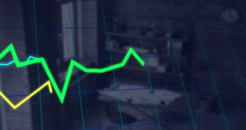 Dynamic Graph Animation Overlay on Office Background