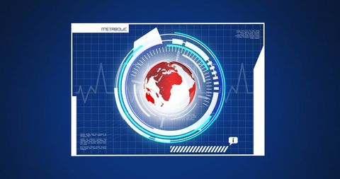 Digital Interface with Globe and Data Processing Elements - Download Free Stock Images Pikwizard.com