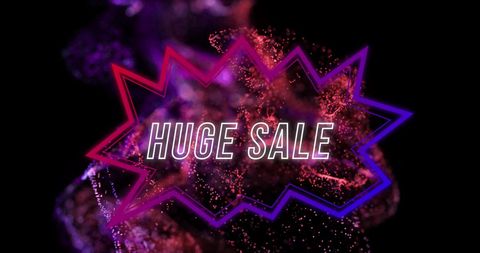 Abstract neon huge sale promotion design