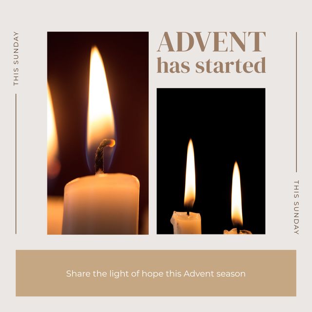 Advent Started with Lit Candles Spreading Hope - Download Free Stock Templates Pikwizard.com