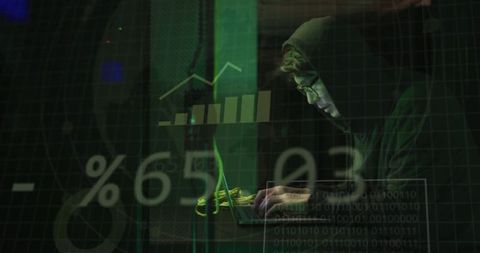 Hacker in Hooded Sweatshirt Analyzing Data in Dimly Lit Room - Download Free Stock Images Pikwizard.com