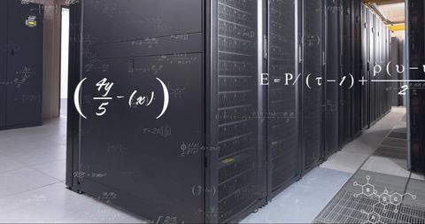 Digital Mathematics on Server Cabinets for Data Solutions - Download Free Stock Images Pikwizard.com