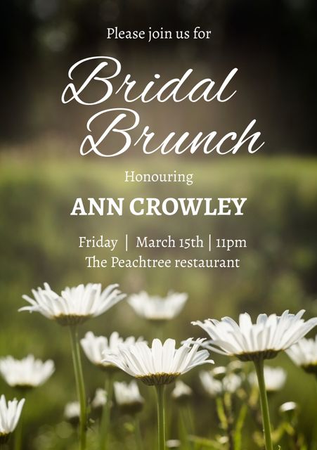 Bridal Brunch Invitation Over Spring Daisies with Soft Bokeh - Download Free Stock Videos Pikwizard.com