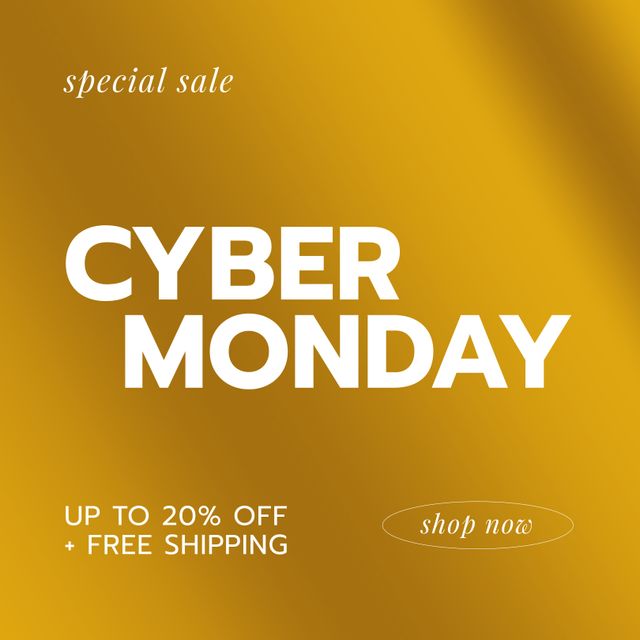 Image of cyber monday on yellow background. Online shopping, sales, promotions, discount and cyber monday concept.
