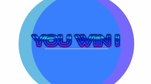 You Win Animation with Blue Circle and Text