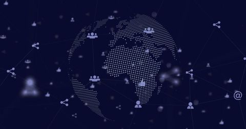Global Digital Network with Social Icons in Futuristic Style - Download Free Stock Images Pikwizard.com