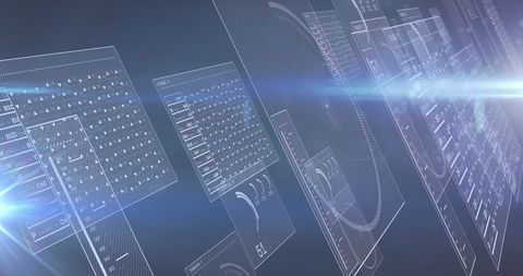 Dynamic Digital Interface with Flowing Data Elements - Download Free Stock Images Pikwizard.com