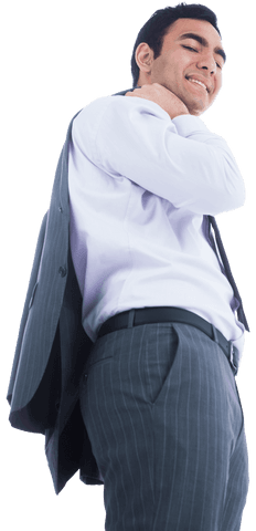 Confident Biracial Man in Business Suit on Transparent Background