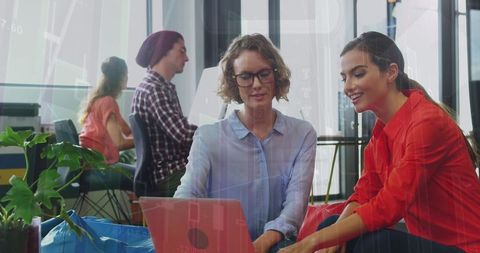 Collaborative Work in Modern Office with Data Analysis Overlay