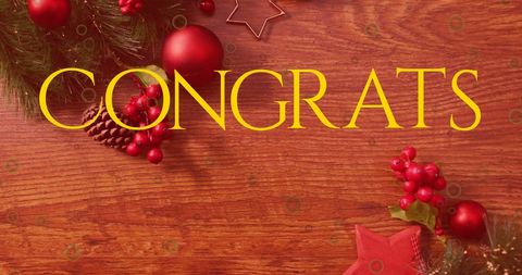 Festive Congrats Celebration with Christmas Decorations - Download Free Stock Images Pikwizard.com