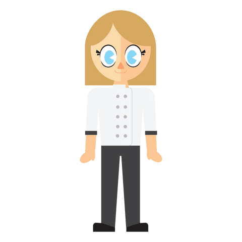 transparent cartoon female chef in uniform with big eyes - Download Free Stock Videos Pikwizard.com