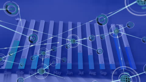 Digital Graph over Cityscape Illustrating Global Connectivity