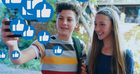 Teens Enjoying Social Media and Smartphone Interaction - Download Free Stock Images Pikwizard.com