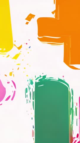 Vertical Looping Abstract Color Blocks Rippling Sliding Fading with Paint Splatter