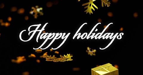 Festive greetings with golden holiday elements