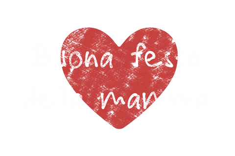Buona Festa della Mamma Heart Illustration on Transparent Background