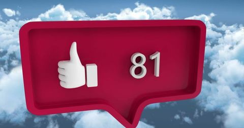 Digital Like Counter Over Cloudscape Symbolizing Social Media Impact