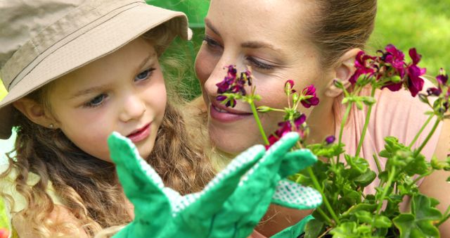 Mother and Daughter Gardening Together Outdoors, Growing Flowers - Download Free Stock Images Pikwizard.com