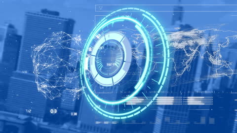 Futuristic Digital Interface with Global Network Concept