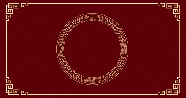 Chinese New Year Frame Design with Ornate Circle in Red and Gold - Download Free Stock Images Pikwizard.com