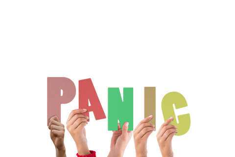 hands holding panic letters on transparent background - Download Free Stock Videos Pikwizard.com