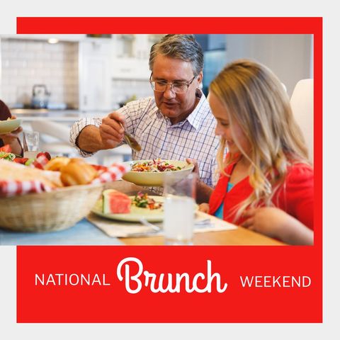 Family enjoying brunch together on national brunch weekend