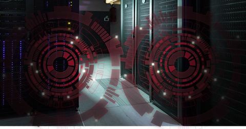 High Tech Data Servers with Spinning Scanner Interface - Download Free Stock Images Pikwizard.com