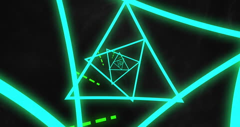 Futuristic Neon Triangle Tunnel Animation