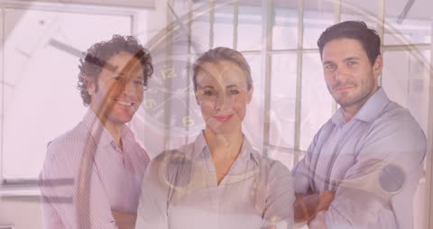 Confident Business Team Concept with Digital Overlay