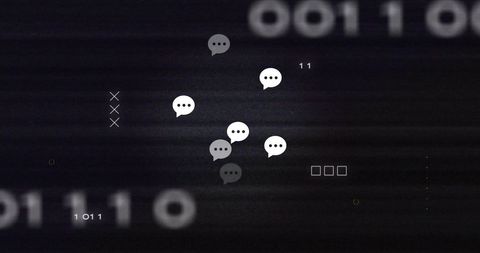 AI Chat Icons on Digital Data Background - Download Free Stock Images Pikwizard.com