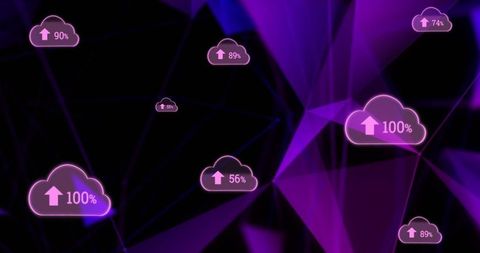 Cloud Computing Symbols in Futuristic Digital Design - Download Free Stock Images Pikwizard.com