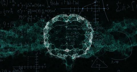 digital brain model with mathematical formulas and algorithms - Download Free Stock Images Pikwizard.com