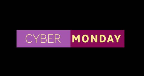 Vibrant Cyber Monday Sale Banner on Black Background