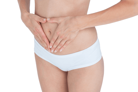 transparent background woman holding stomach in discomfort - Download Free Stock Videos Pikwizard.com