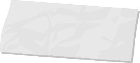 Transparent floating crumpled paper with creases and shadows