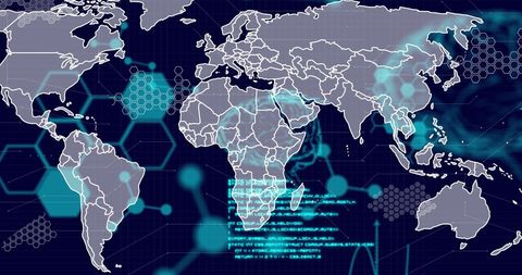 Global Data Connections with World Map Overlay - Download Free Stock Images Pikwizard.com