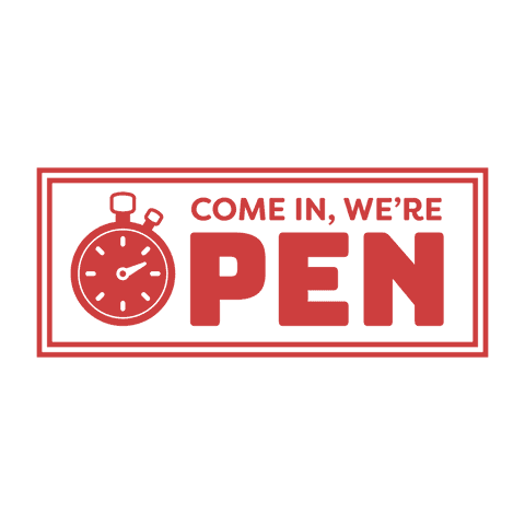 Transparent 'Come In, We're Open' Sign with Stopwatch Graphic - Download Free Stock Videos Pikwizard.com