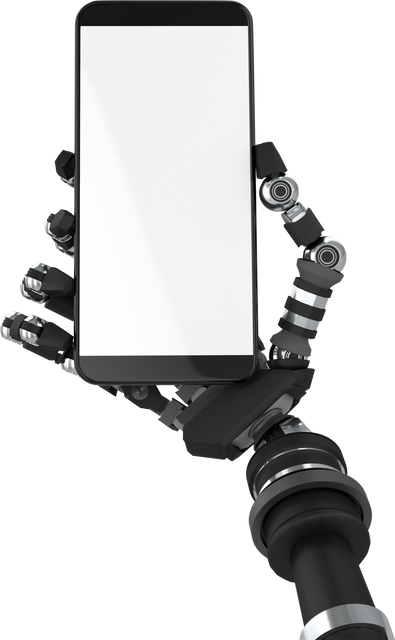 Transparent Robot Hand Holding Smartphone with Blank Screen, Digital Illustration - Download Free Stock Videos Pikwizard.com