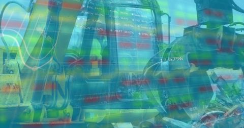 Industrial Growth Represented By Stock Data and Construction Machinery - Download Free Stock Images Pikwizard.com