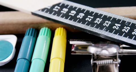 Colorful school supplies for students and teachers