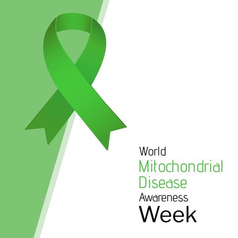 World mitochondrial disease awareness week green ribbon design