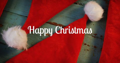 Festive Christmas Greeting with Santa Hats