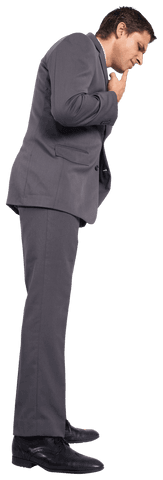 Thoughtful Businessman Transparent Image for Creative Projects