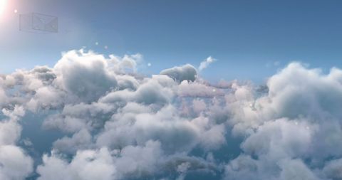 Fluffy White Clouds and Blue Sky with Data Analytics Overlay - Download Free Stock Images Pikwizard.com
