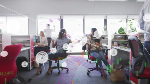 Digital Network Connections in Modern Office Space
